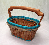Foxcreek Baskets Magazine Basket w/solid burlap colors-Shabby Chic Collection, view 2
