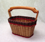 Foxcreek Baskets Magazine Basket w/solid burlap colors-Shabby Chic Collection, view 3