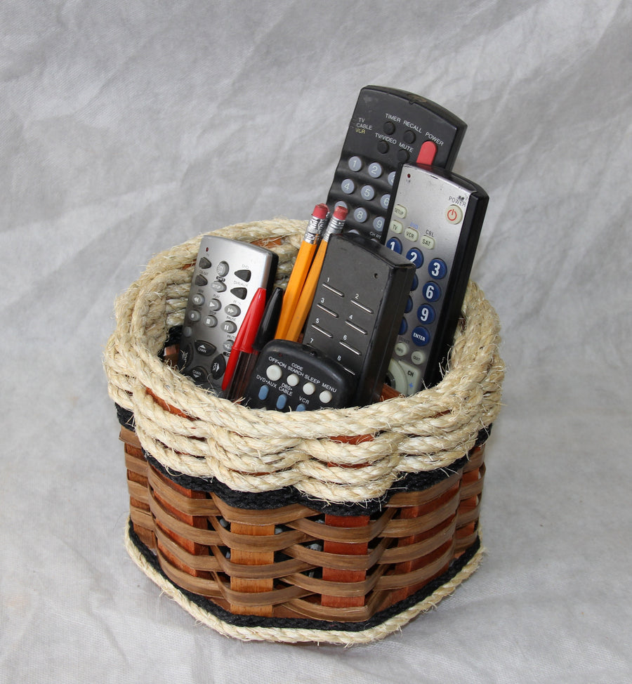 Foxcreek Baskets Remote Lazy Susan Basket--Shabby Chic Collection