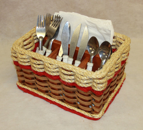 Foxcreek Baskets Silverware Basket--Shabby Chic Collection
