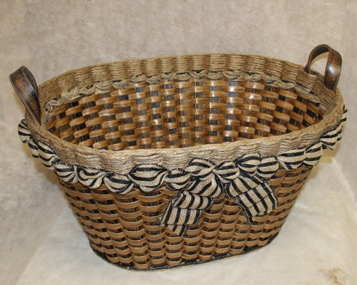 Foxcreek Baskets Laundry Basket w/ribbon-Shabby Chic Collection