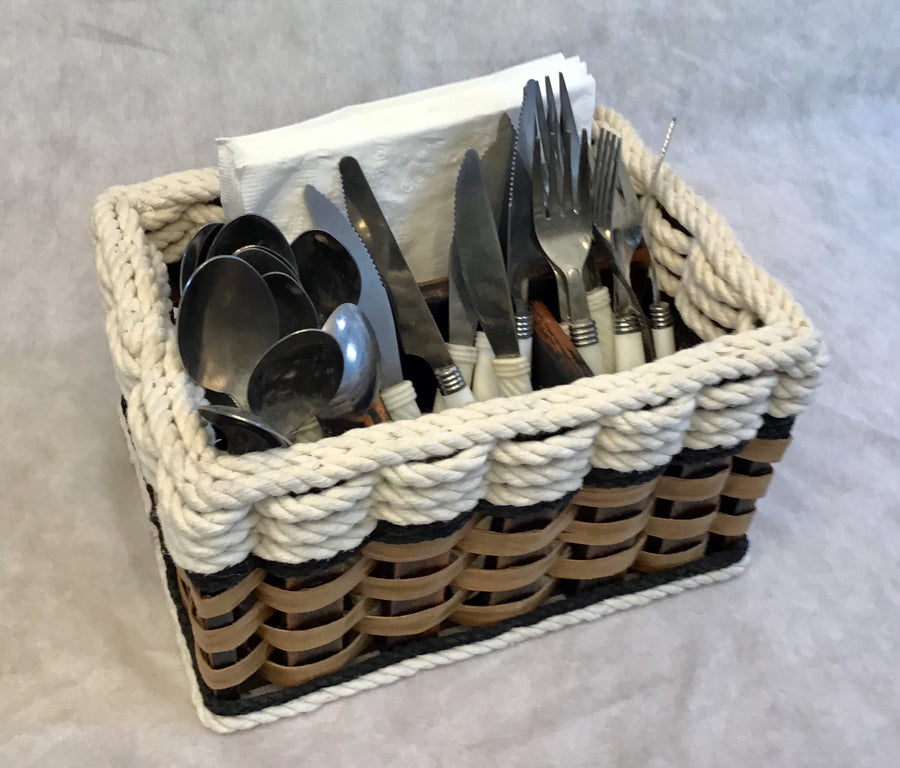 Foxcreek Baskets Silverware Basket-Cottage Black