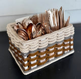 Foxcreek Baskets Silverware Basket-- Cottage Grey, view 2