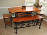 Foxcreek Baskets Table-40x72 Mahogany Table w/4 benches, view 2