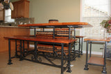 Foxcreek Baskets Table-40x72 Mahogany Table w/4 benches, view 3
