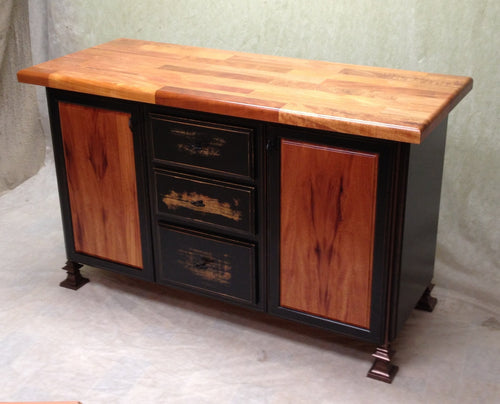 Foxcreek Baskets Table--24x54 MahoganyDouble vessel sink vanity distressed