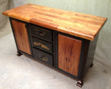 Foxcreek Baskets Table--24x54 MahoganyDouble vessel sink vanity distressed, view 2