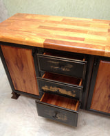 Foxcreek Baskets Table--24x54 MahoganyDouble vessel sink vanity distressed, view 4