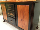 Foxcreek Baskets Table--24x54 MahoganyDouble vessel sink vanity distressed, view 5