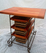 Foxcreek Baskets Table-25x36 three drawer with double foot rest, view 2