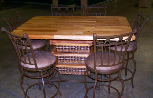 Foxcreek Baskets Table-36x50 three drawer