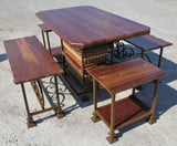 Foxcreek Baskets Table- 36x60 Black Walnut Table with 4 benches, view 2
