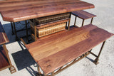 Foxcreek Baskets Table- 36x60 Black Walnut Table with 4 benches, view 3