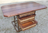 Foxcreek Baskets Table- 36x60 Black Walnut Table with 4 benches, view 5