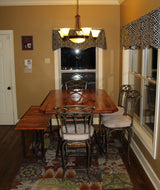Foxcreek Baskets Table-40x60 distressed mahogany sq. steel frame w/bench and chairs, view 3