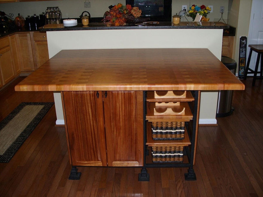 Foxcreek Baskets Table--60 x 60 Mahogany End Grain Butcher Block Table