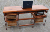Foxcreek Baskets Table-Mahogany Desk with wrought iron, view 5
