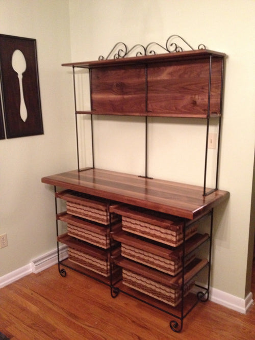 Foxcreek Baskets Table/hutch--22x56x72 black walnut hutch