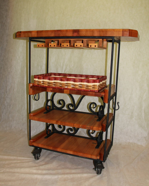Foxcreek Baskets Table--Small bar with casters