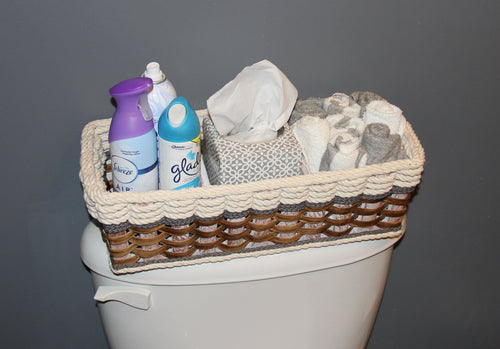 Foxcreek Baskets Tank Topper Basket-- Cottage Grey