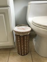 Foxcreek Baskets Toilet Paper Basket w/lid- Cottage Grey, view 3