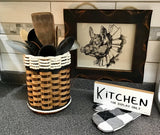 Foxcreek Baskets Utensil Lazy Susan Basket-Cottage Black, view 2