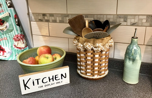 Foxcreek Baskets Utensil Lazy Susan Basket-Shabby Chic Collection