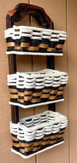 Foxcreek Baskets Wall Organizer Triple Baskets w/ hooks-Cottage Black, view 2