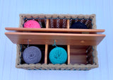 Foxcreek Baskets Lidded Yarn Basket w/dividers, view 3