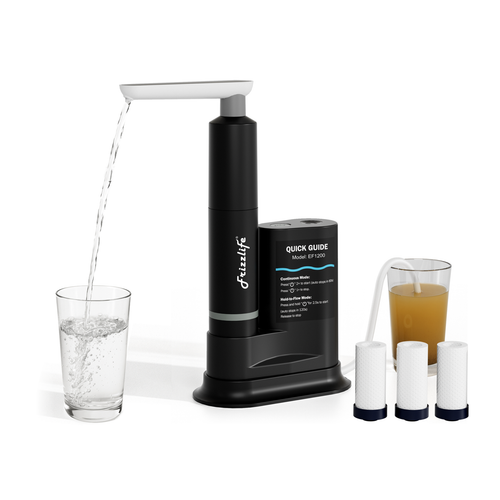 Frizzlife 0.01ฮผm Portable Water Filter with Electric Pump, EF1200