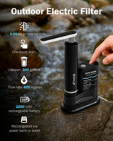 Frizzlife 0.01μm Portable Water Filter with Electric Pump, EF1200, view 2