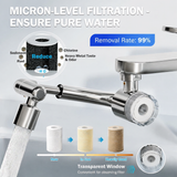 Frizzlife Splash-proof Sink Faucet Extender with Filter, Certified Reduce 99% Chlorine, 1080° Rotating Tap Aerator, 3 Modes Spray Attachment for kitchen/Bathroom/Toddlers, Extra Extension, view 2