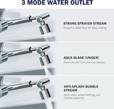 Frizzlife Splash-proof Sink Faucet Extender with Filter, Certified Reduce 99% Chlorine, 1080° Rotating Tap Aerator, 3 Modes Spray Attachment for kitchen/Bathroom/Toddlers, Extra Extension, view 5