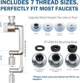 Frizzlife Splash-proof Sink Faucet Extender with Filter, Certified Reduce 99% Chlorine, 1080° Rotating Tap Aerator, 3 Modes Spray Attachment for kitchen/Bathroom/Toddlers, Extra Extension, view 6