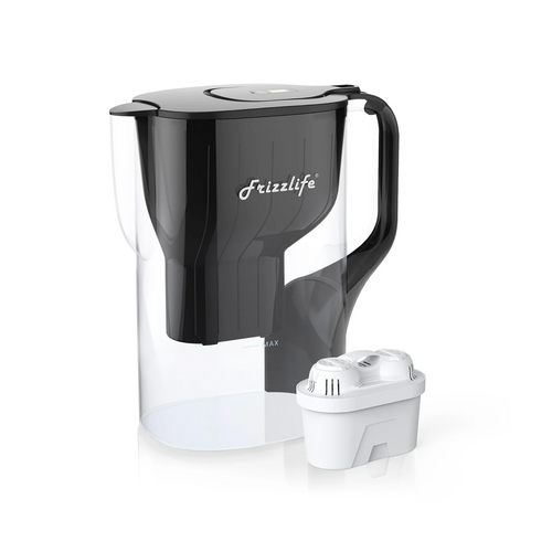 Frizzlife FP40 Water Filter Pitcher, Large 10 Cup purifier System with Filter Life Remind