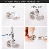 Frizzlife Angle Stop Valve Adapter Fits both 1/2 inch & 3/8" Feed Water Line, view 4