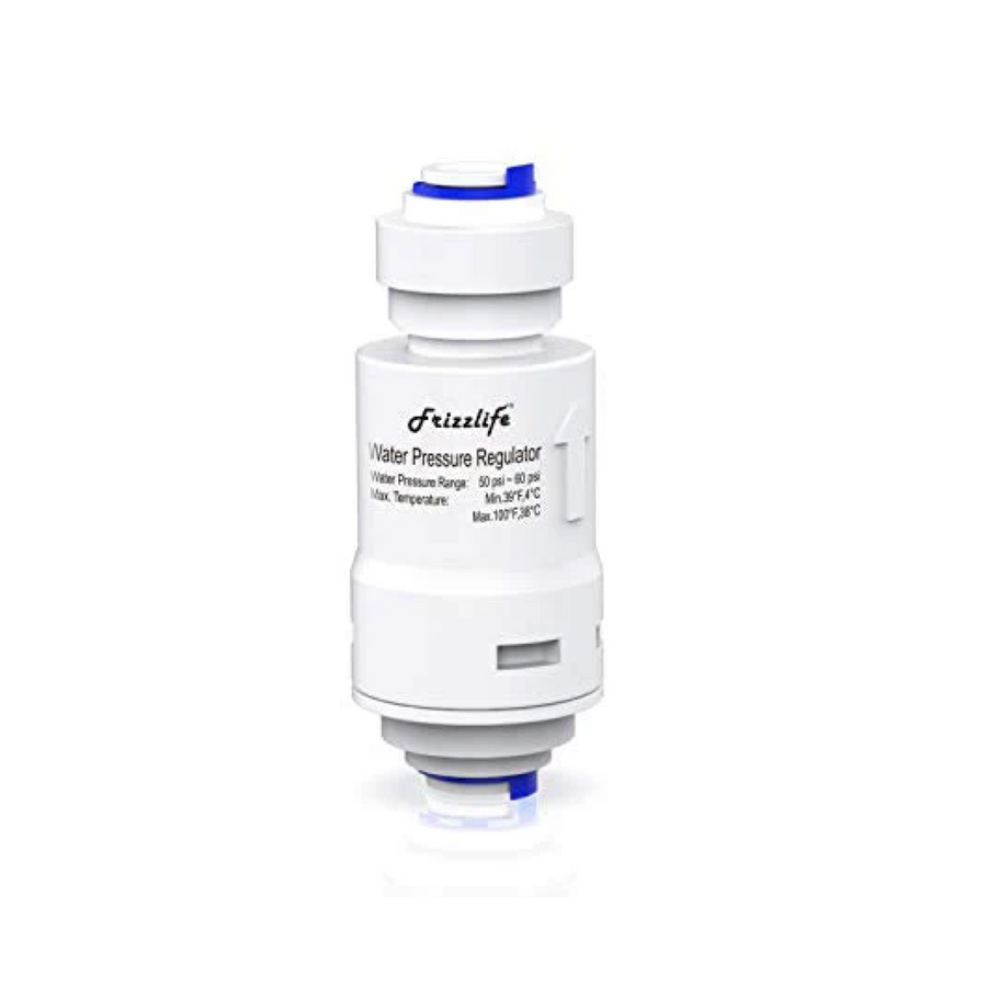 Frizzlife Water Filter Pressure Regulator Protection Valve For Reverse Osmosis & Water Filter System, 60PSI, 1/4” Quick Connect Push Fit, PRV01