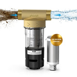 Frizzlife 40&100 Micron Spin Down Sediment Filter with Built-in Scraper, Reusable Whole House Pre-Filter for City/Well Water, Washing Machine, Flushable Filtration, 1"&3/4" NPT, BPA Free, JB40-100, view 2