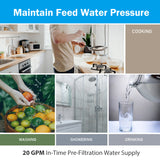 Frizzlife 40&100 Micron Spin Down Sediment Filter with Built-in Scraper, Reusable Whole House Pre-Filter for City/Well Water, Washing Machine, Flushable Filtration, 1"&3/4" NPT, BPA Free, JB40-100, view 6
