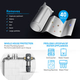 Frizzlife 40 & 100 Micron Spin Down Sediment Water Filter with Pressure Gauge and Built-in Scraper, Reusable and Flushable Whole House Pre-Filtration System, 1" + 3/4" NPT, BPA Free, JG40-100, view 3