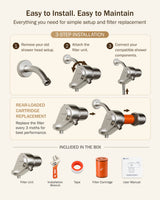 Frizzlife Dual-Outlet Shower Filter, Keeps Existing Fixed and Handheld Shower Heads, Both Showerhead Get Filtered Water, 210g KDF-55 and Calcium Sulfite, Reduces Chlorine, High Flow,Heads Not Included, view 5