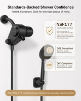 Frizzlife Dual-Outlet Shower Filter with Handheld Sprayer, Keeps Existing Fixed Shower Head, Both Heads Get Filtered Water, High Pressure 3-Mode, 210g KDF-55 and Calcium Sulfite, Reduces Chlorine, view 6