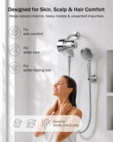 Frizzlife Dual-Outlet Shower Filter with Handheld Sprayer, Keeps Existing Fixed Shower Head, Both Heads Get Filtered Water, High Pressure 3-Mode, 210g KDF-55 and Calcium Sulfite, Reduces Chlorine, view 2