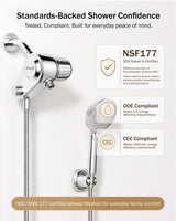 Frizzlife Dual-Outlet Shower Filter with Handheld Sprayer, Keeps Existing Fixed Shower Head, Both Heads Get Filtered Water, High Pressure 3-Mode, 210g KDF-55 and Calcium Sulfite, Reduces Chlorine, view 6