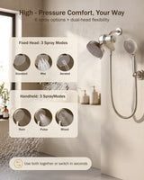 Frizzlife Dual Filtered Shower Head Combo, Rainfall Showerhead with Handheld, Both Heads Filtered, KDF-55 and Calcium Sulfite Filter, Reduces Chlorine, High Pressure, Ideal for Homes with Hard Water, view 6