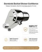 Frizzlife Dual-Outlet Shower Filter, Keeps Existing Fixed and Handheld Shower Heads, Both Showerhead Get Filtered Water, 210g KDF-55 and Calcium Sulfite, Reduces Chlorine, High Flow,Heads Not Included, view 4