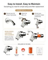Frizzlife Dual-Outlet Shower Filter, Keeps Existing Fixed and Handheld Shower Heads, Both Showerhead Get Filtered Water, 210g KDF-55 and Calcium Sulfite, Reduces Chlorine, High Flow,Heads Not Included, view 5