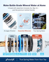 Frizzlife M800 Non-Electric Tankless RO Water Filter, 900GPD Alkaline Mineralized System, Smart WiFi App Control, Real-Time TDS & Filter Life Monitoring, Auto Flush, NSF/ANSI 58&372, 4:1 Pure to Drain, view 4