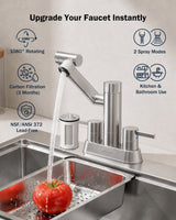 Frizzlife MF1080-D Series Bathroom & Kitchen Faucet with Water Filter, Brushed Nickel, view 3