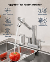 Frizzlife MF1080-D Series Bathroom & Kitchen Faucet with Water Filter, Polished Chrome, 360° Swivel Aerator, view 4